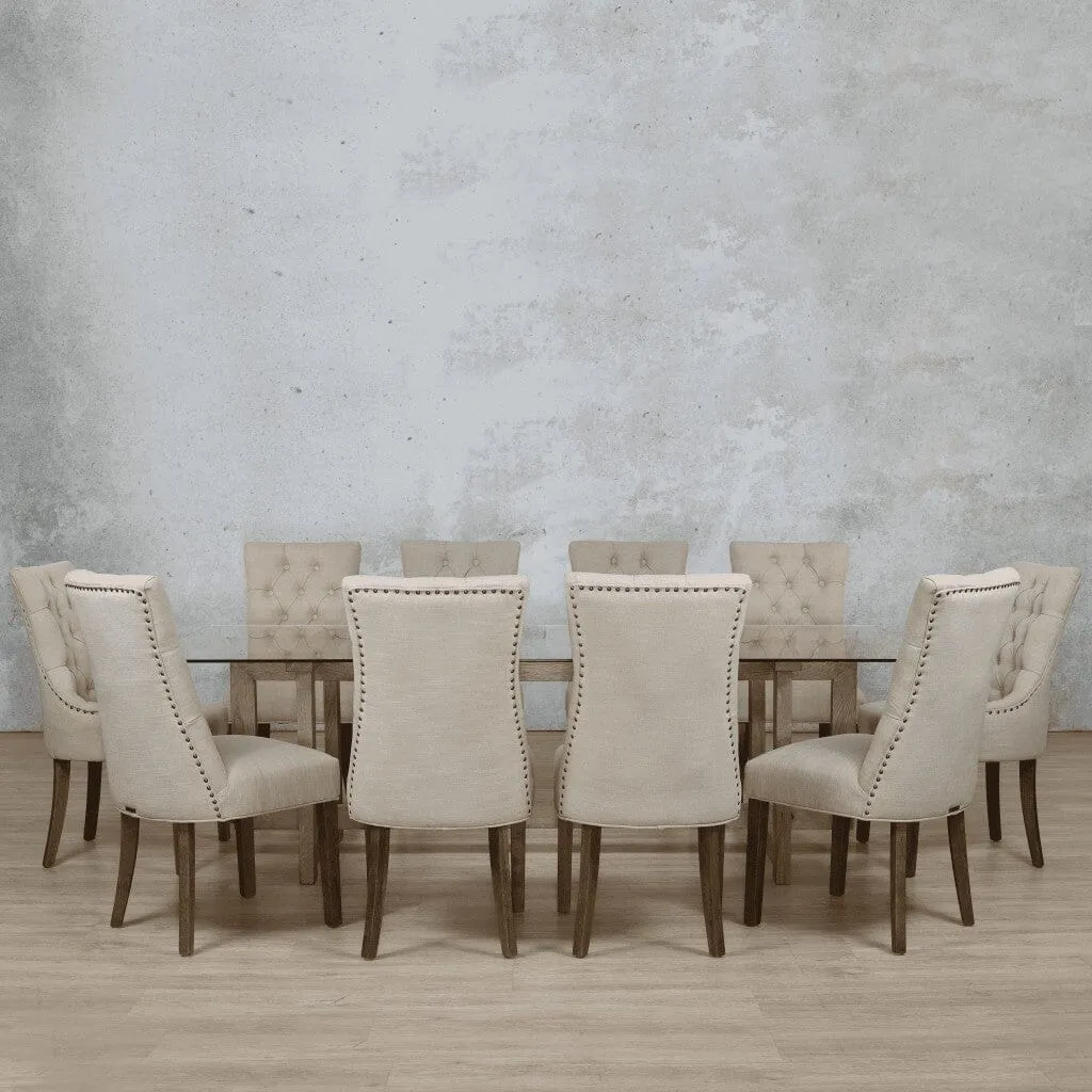 Bolton Glass Top & Duchess 10 Seater Dining Set