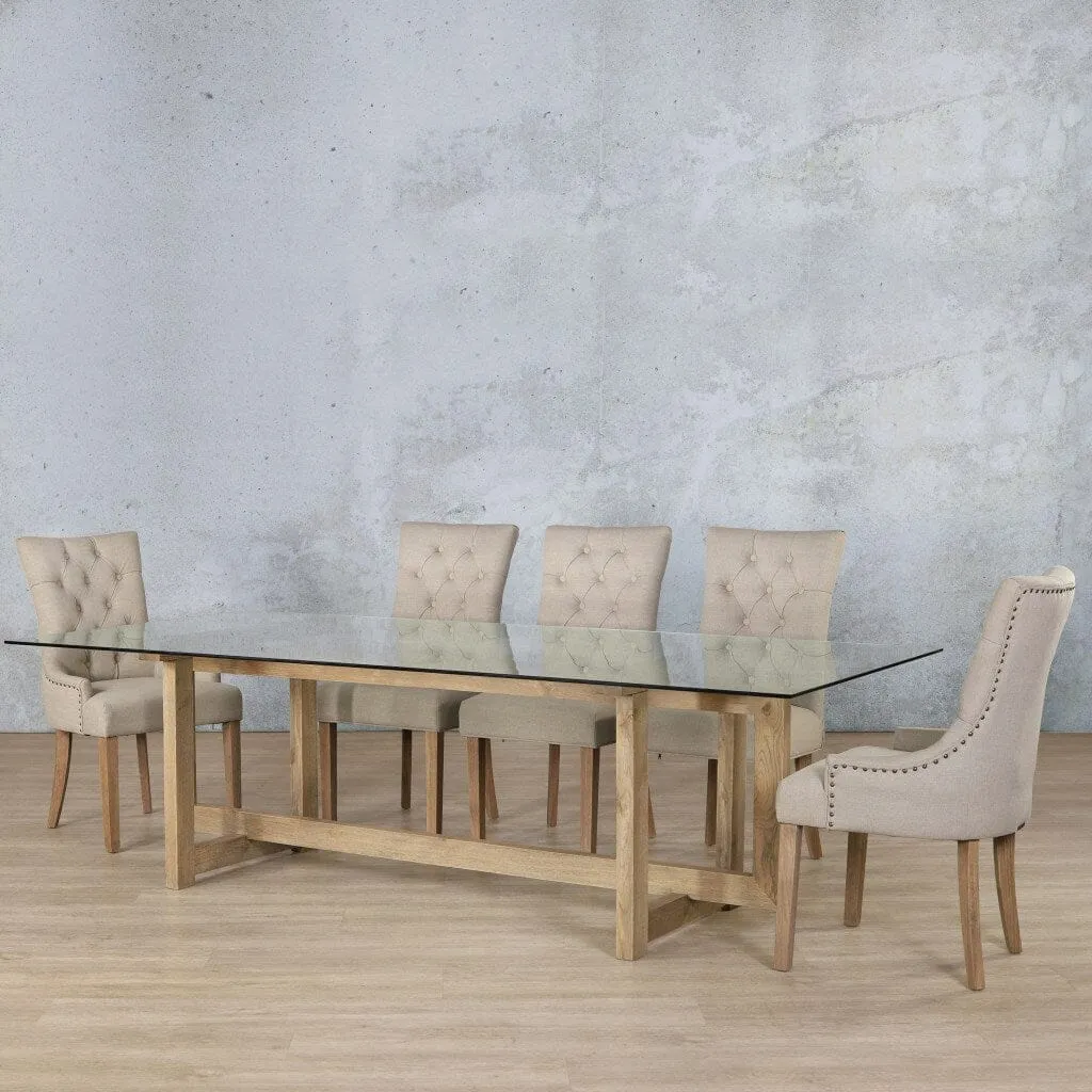 Bolton Glass Top & Duchess 10 Seater Dining Set