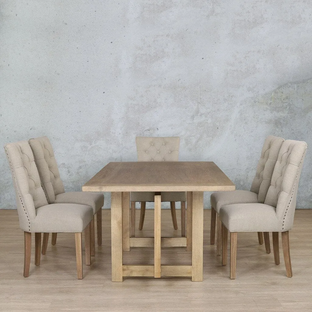 Bolton Wood Top & Duchess 6 Seater Dining Set