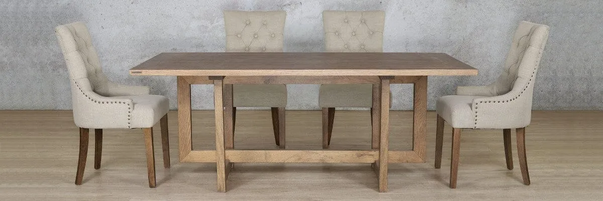 Bolton Wood Top & Duchess 6 Seater Dining Set