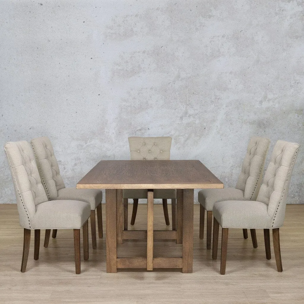 Bolton Wood Top & Duchess 6 Seater Dining Set