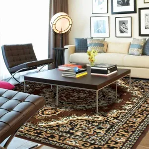 Brown Medallion Traditional Rug - Texas