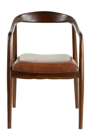 Brown Teak Wood Dining Chair