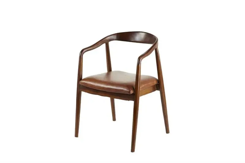 Brown Teak Wood Dining Chair