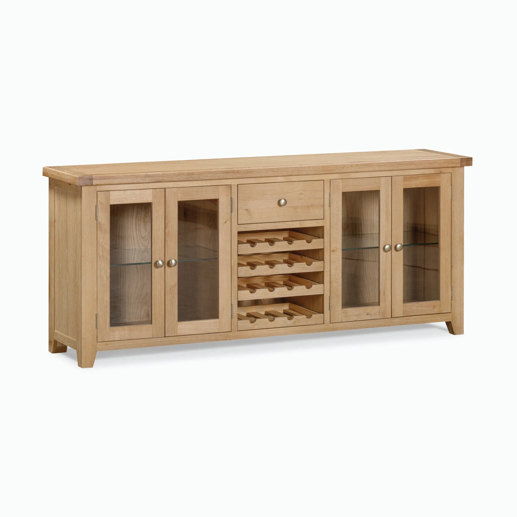 Burford Grand Sideboard with Wine Rack in Natural Oak