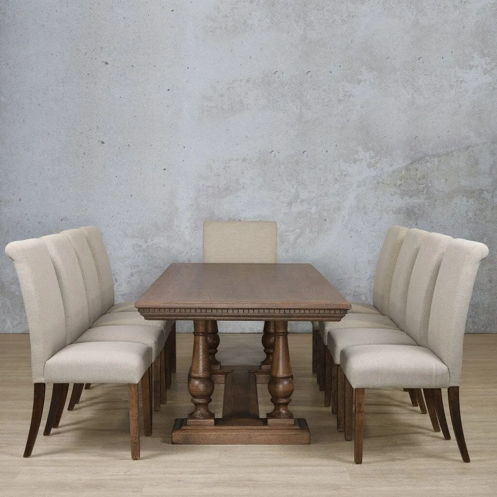 Charlotte Fluted Wood Top & Baron 10 Seater Dining Set