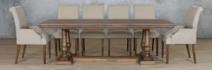 Charlotte Fluted Wood Top & Baron 10 Seater Dining Set