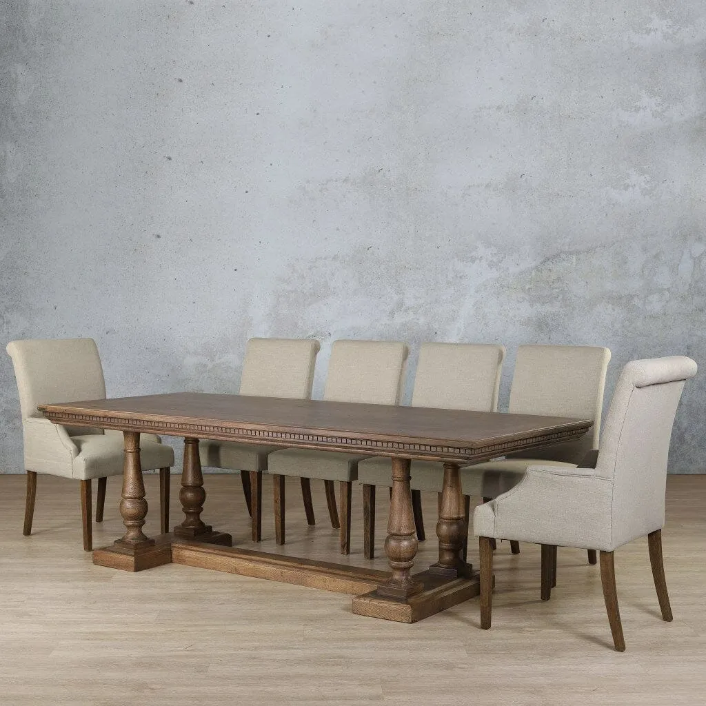 Charlotte Fluted Wood Top & Baron 10 Seater Dining Set