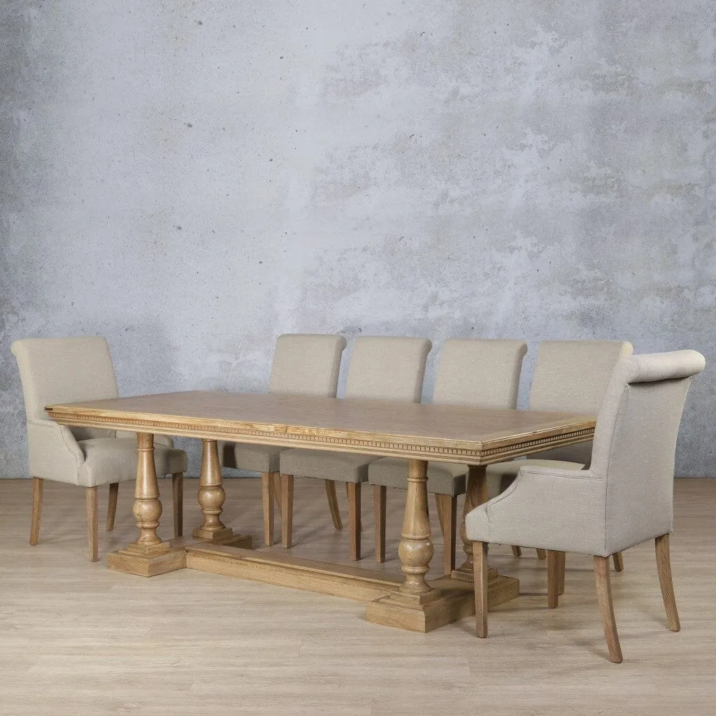 Charlotte Fluted Wood Top & Baron 10 Seater Dining Set