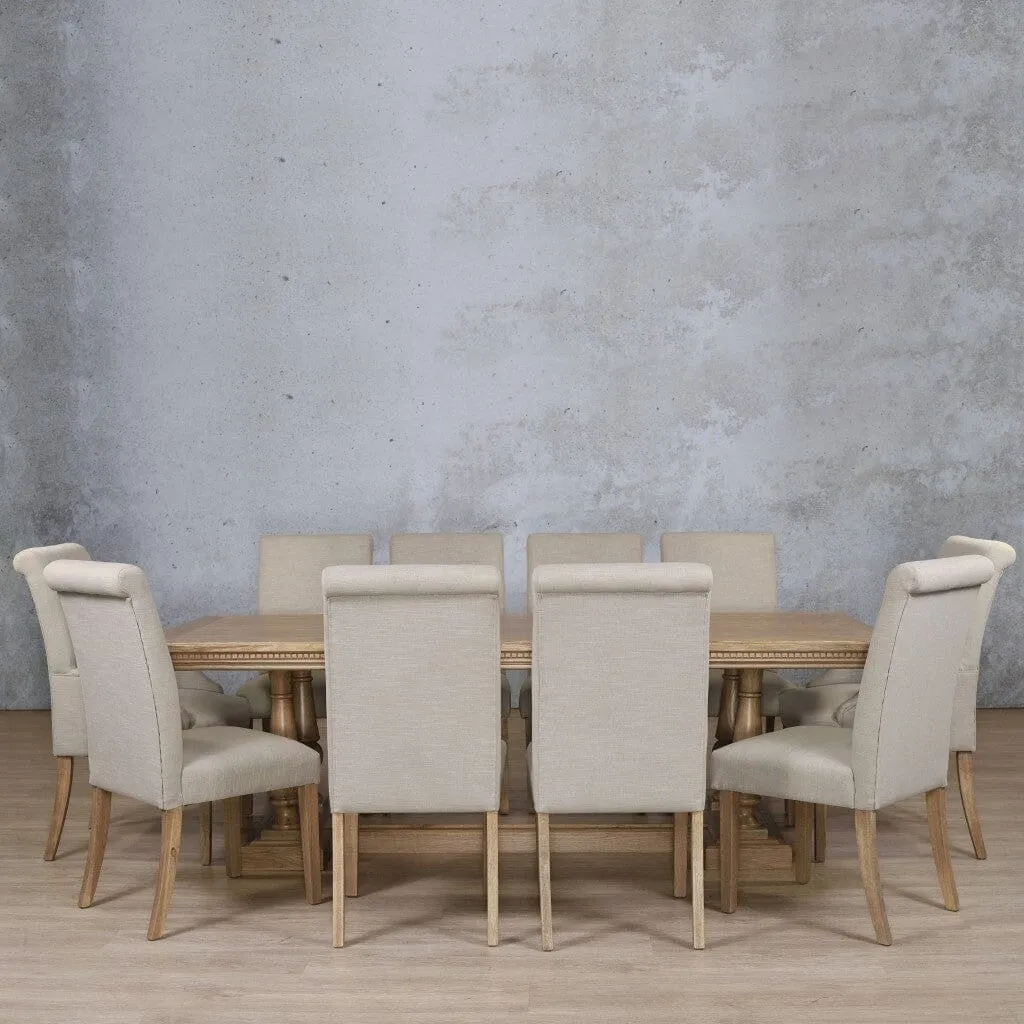 Charlotte Fluted Wood Top & Baron 10 Seater Dining Set