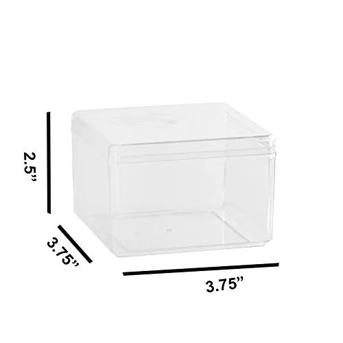 Clear Acrylic Boxes 3.75"x3.75"x2.5" 16 Pack