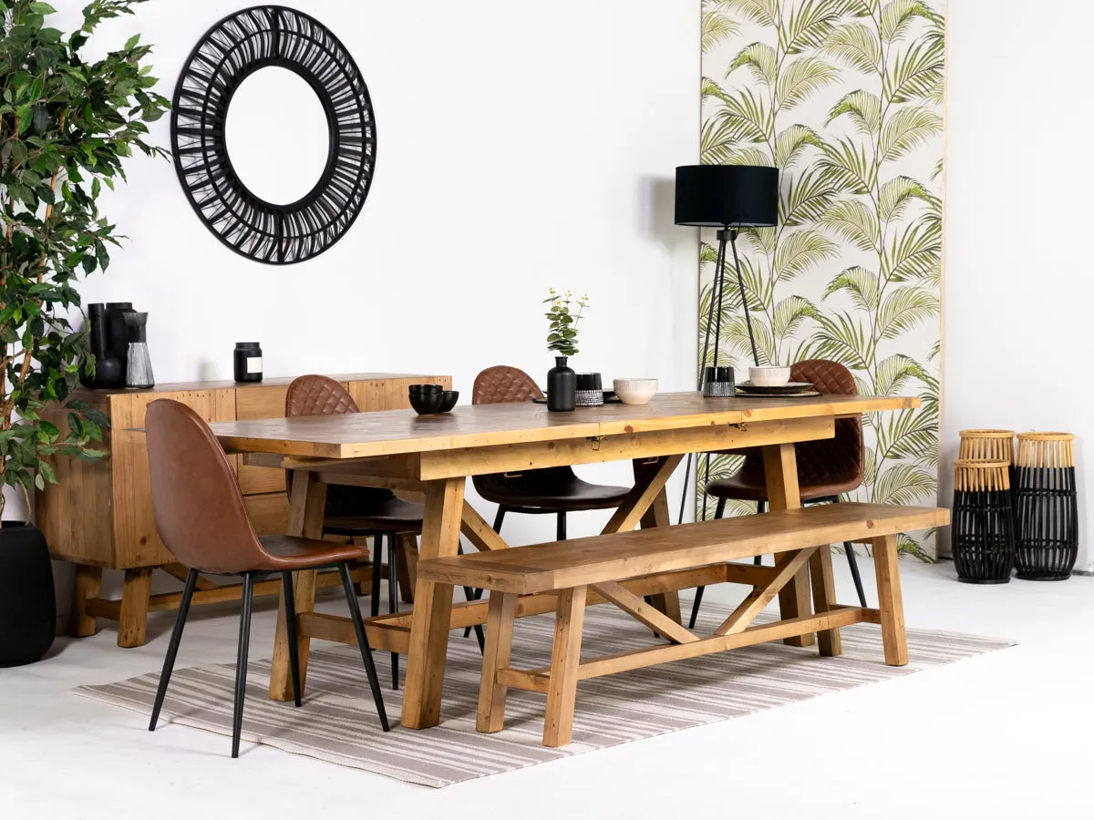 Como Extendable Dining Table (180cm - 240cm) & Tan Dallas Dining Chairs