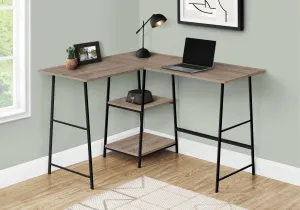 Computer Desk - 48"L / Dark Taupe Top/ Black Metal Corner