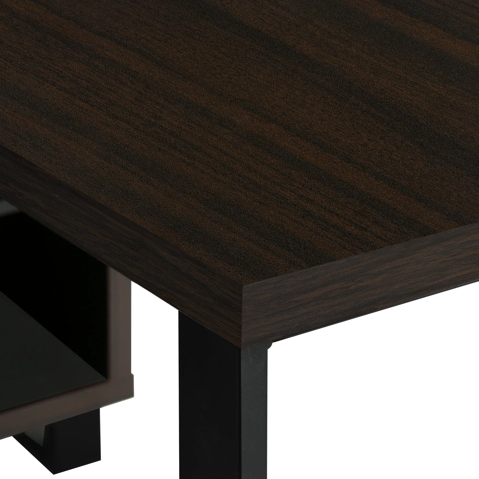 Computer Desk - 72"L Espresso / Black Executive Corner