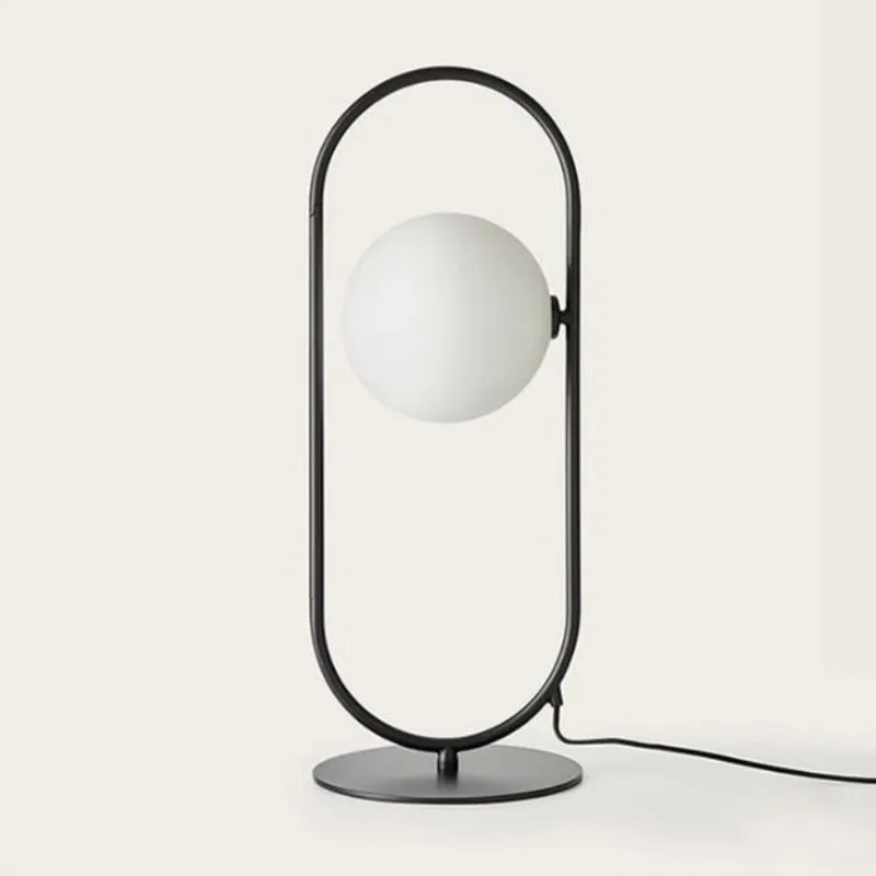 Contemporary Opal Orb Table Lamp