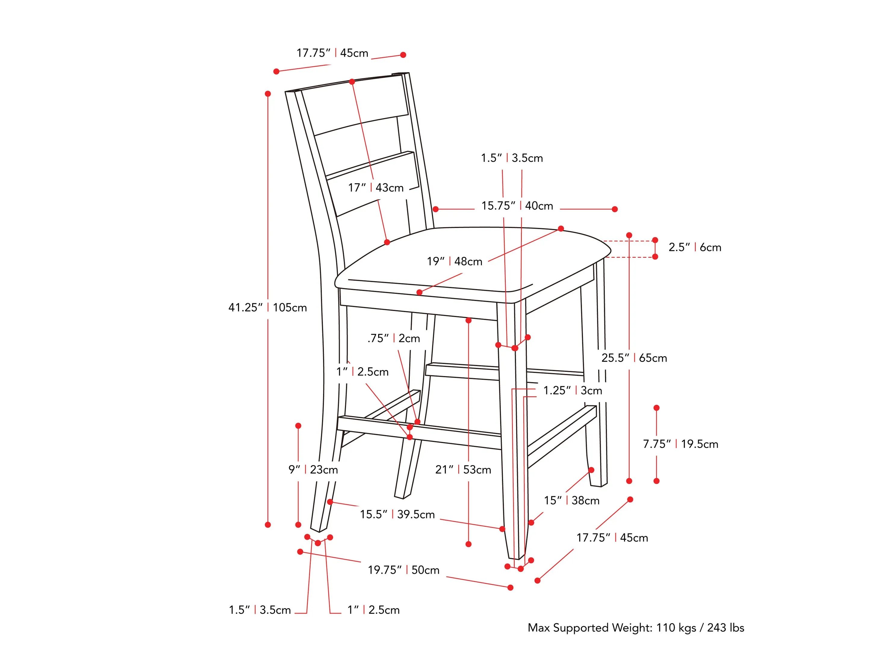 Counter Height Dining Chairs, Set of 2