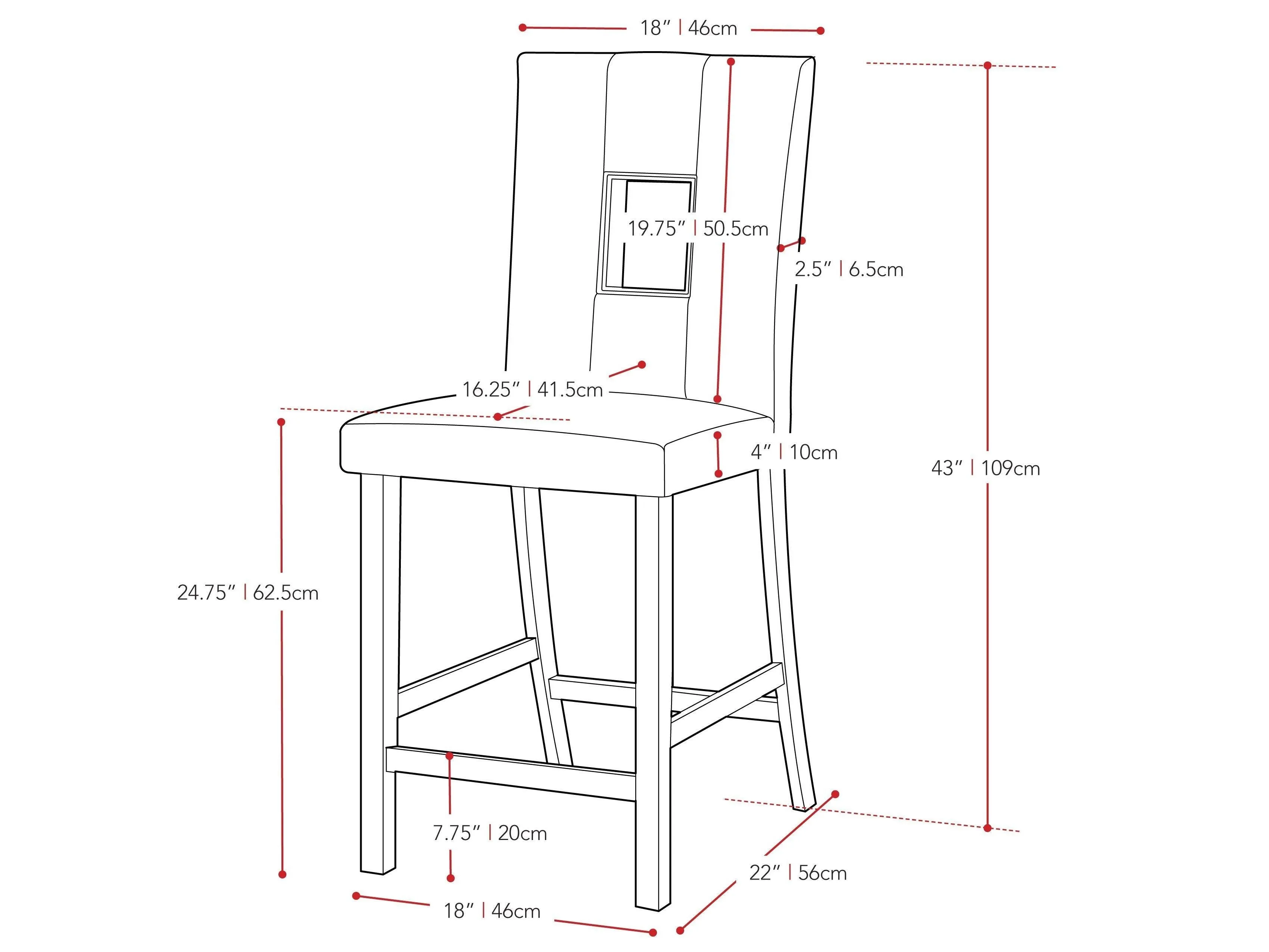 Counter Height Dining Chairs, Set of 2