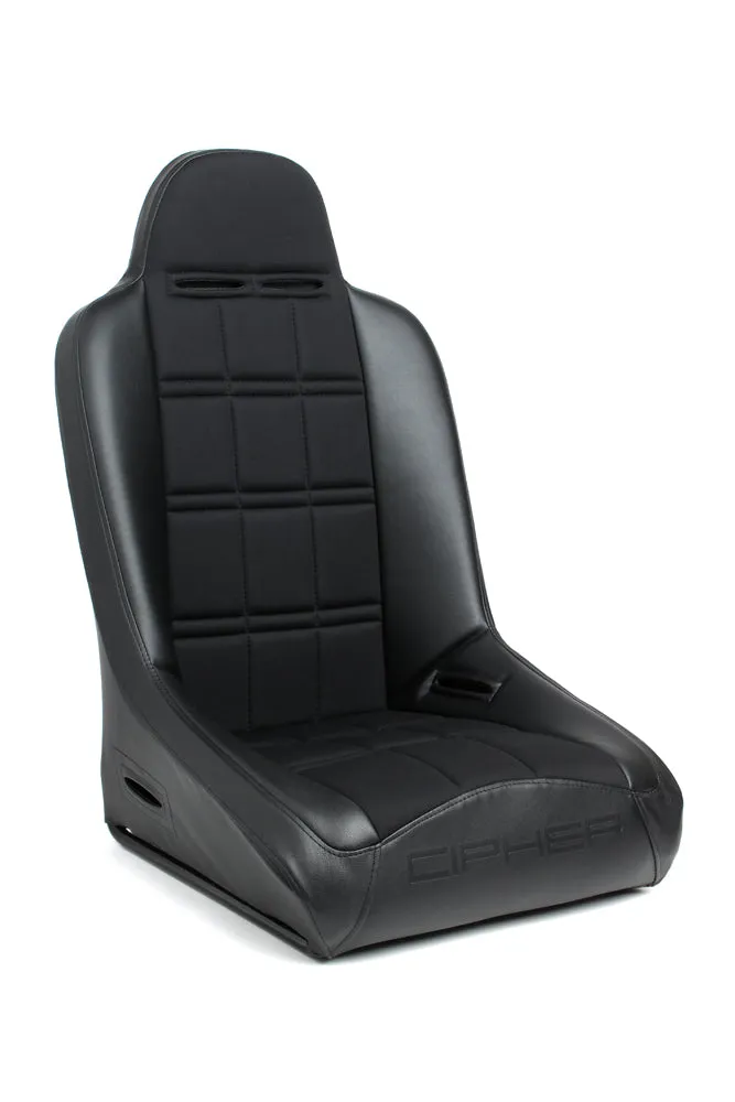 CPA3003 Black Leatherette w/ Fabric Insert Cipher Auto Universal Fixed Back Suspension Seat - Single