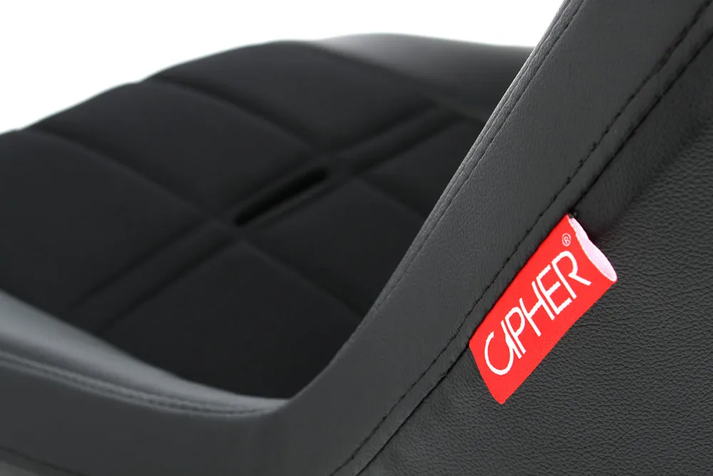 CPA3003 Black Leatherette w/ Fabric Insert Cipher Auto Universal Fixed Back Suspension Seat - Single