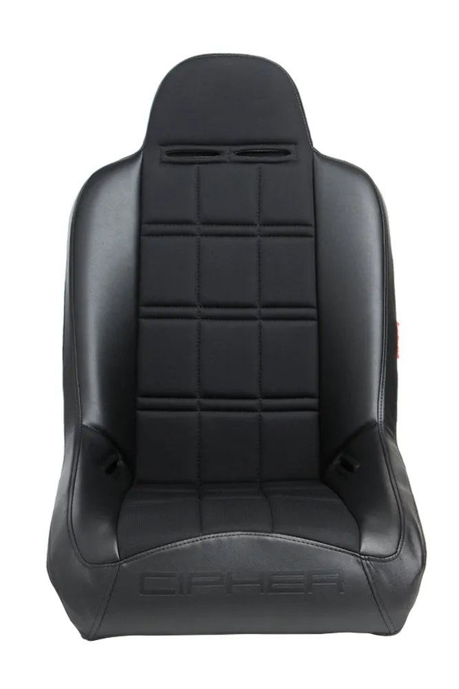 CPA3003 Black Leatherette w/ Fabric Insert Cipher Auto Universal Fixed Back Suspension Seat - Single