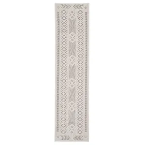 Cream Beige Motif Runner Rug - Ryne