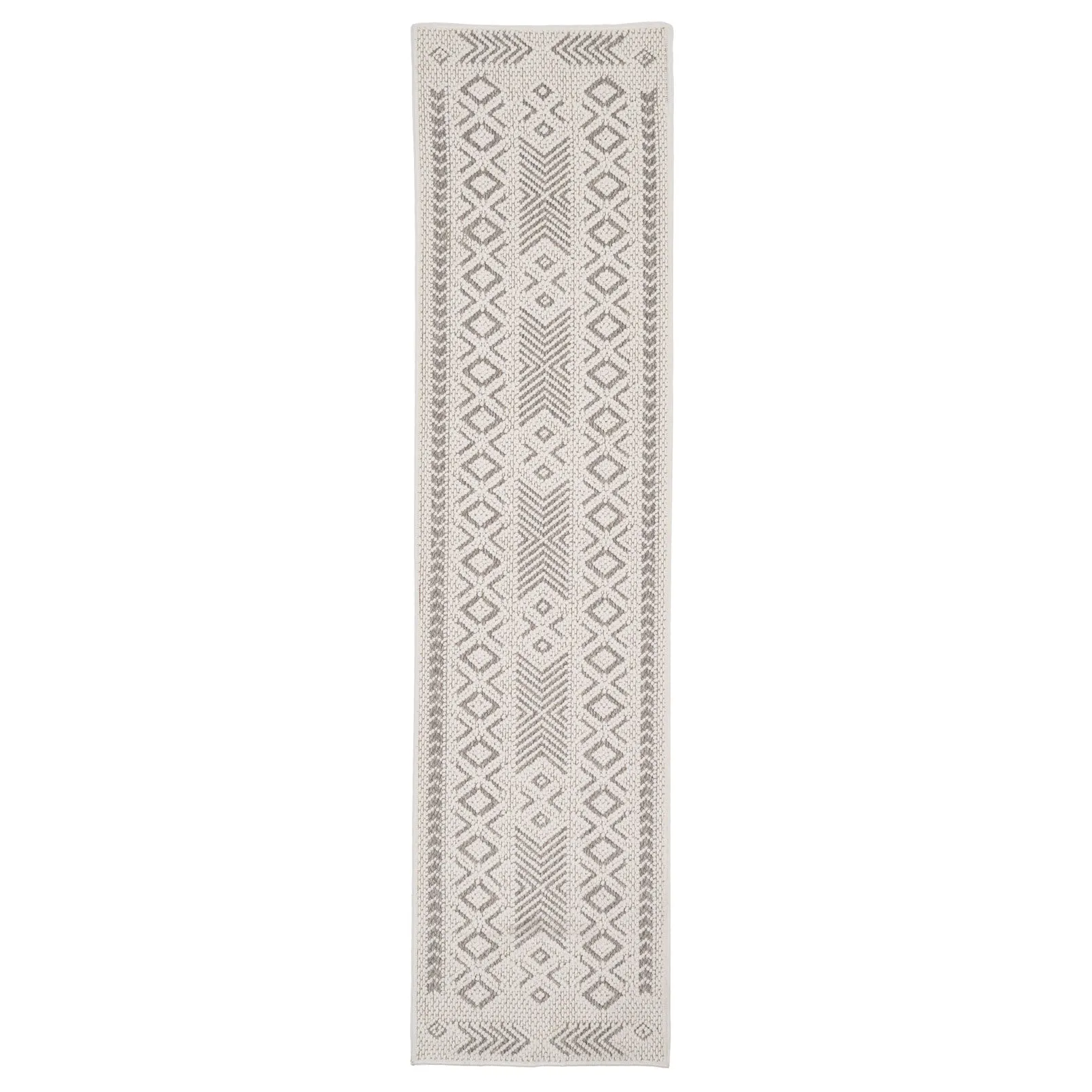 Cream Beige Motif Runner Rug - Ryne