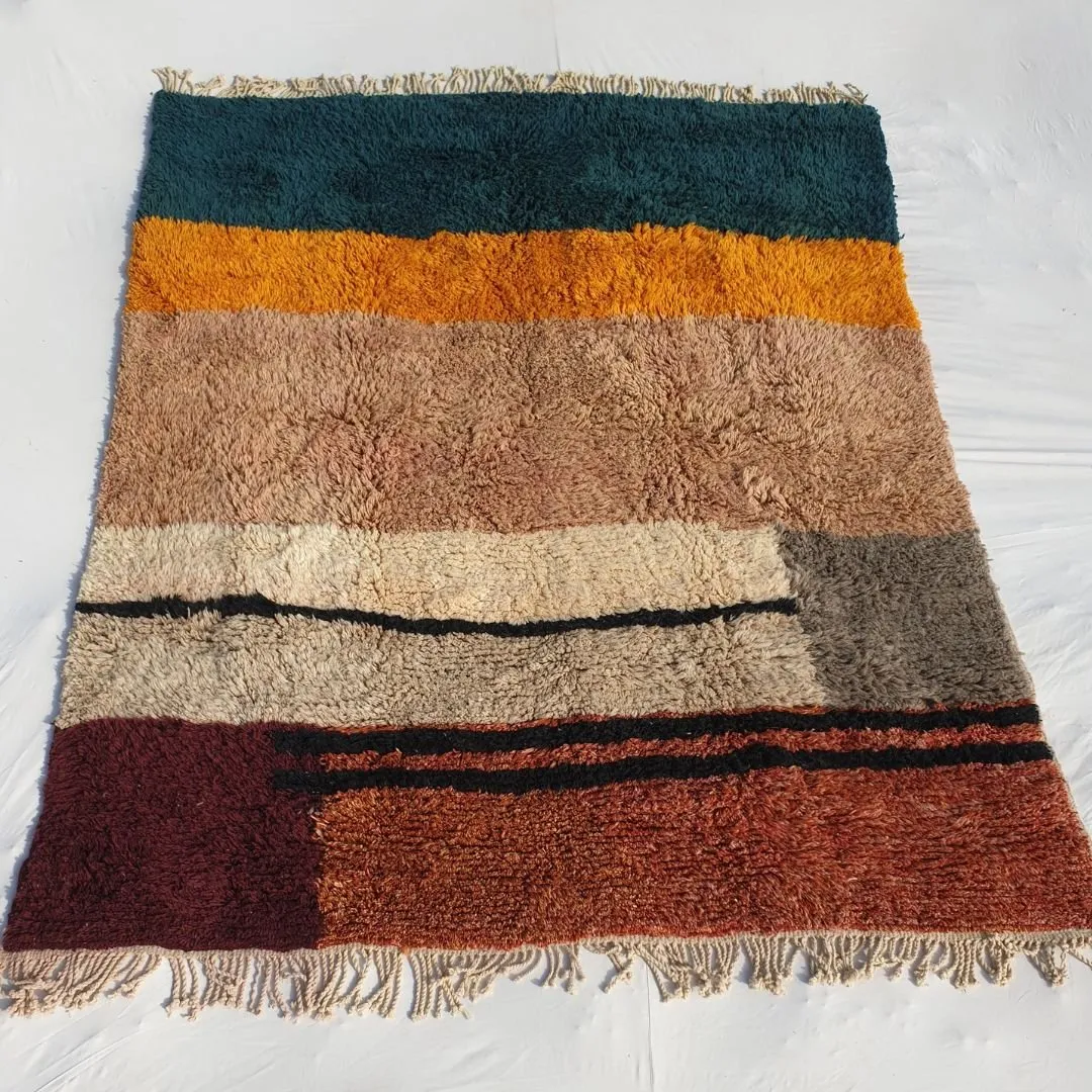 Customized KIMMA |Shag Rug Beni Mrirt Authentic Moroccan Rug 8x10 (Super Soft Super Thick) | 8x10 Ft