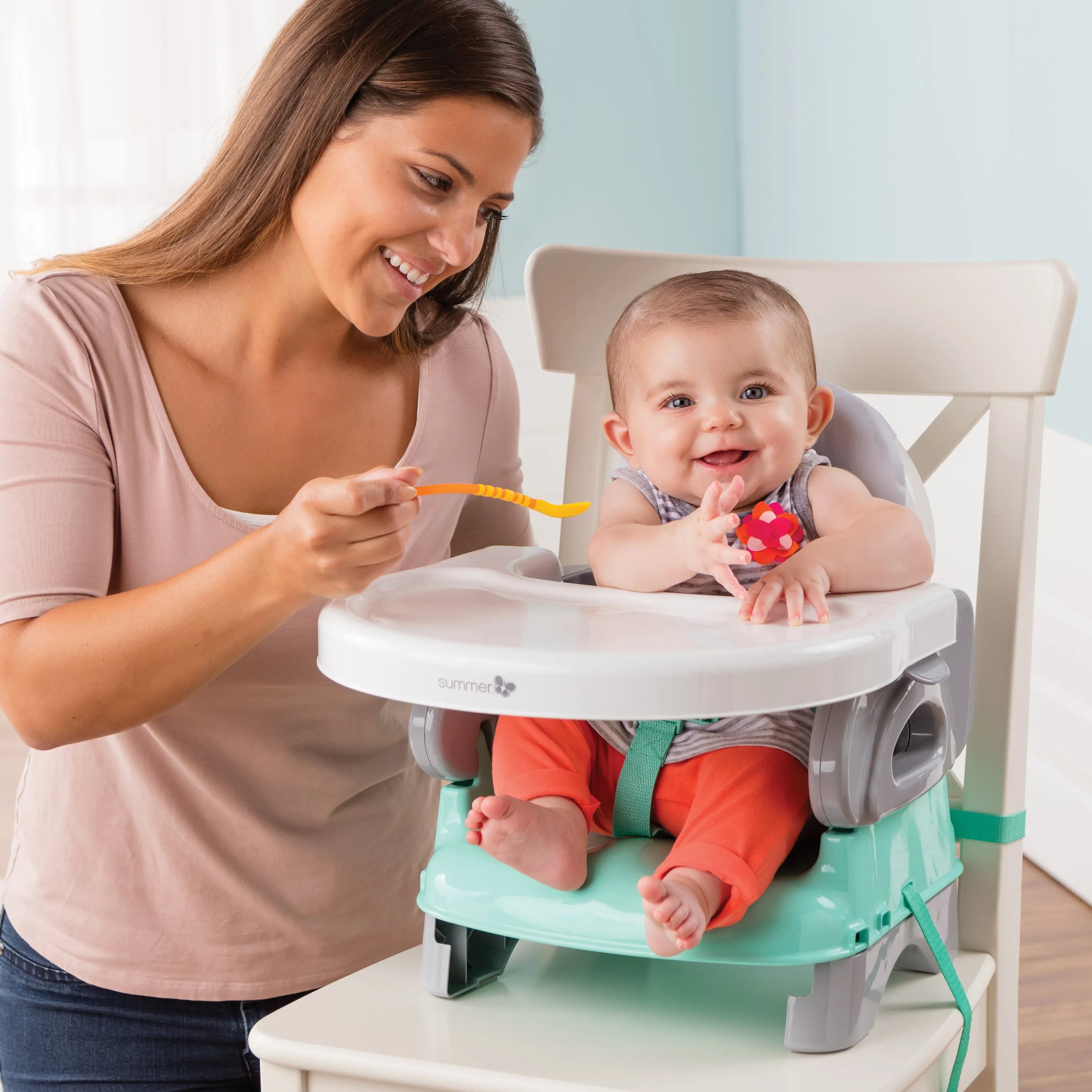 Deluxe Comfort Folding Booster Seat - Elephant Love