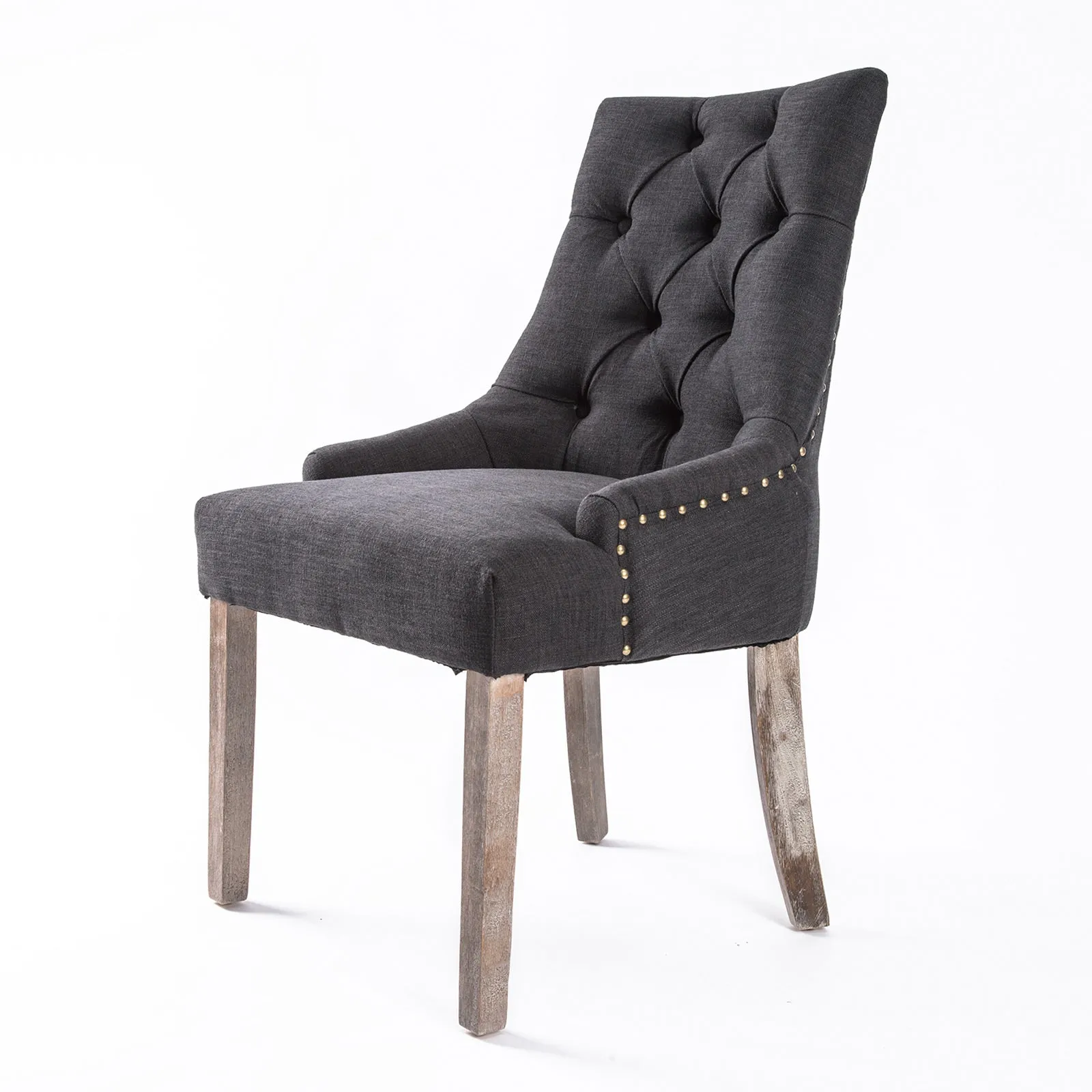 Dining Chair French Provincial Amour Oak Leg Charcoal