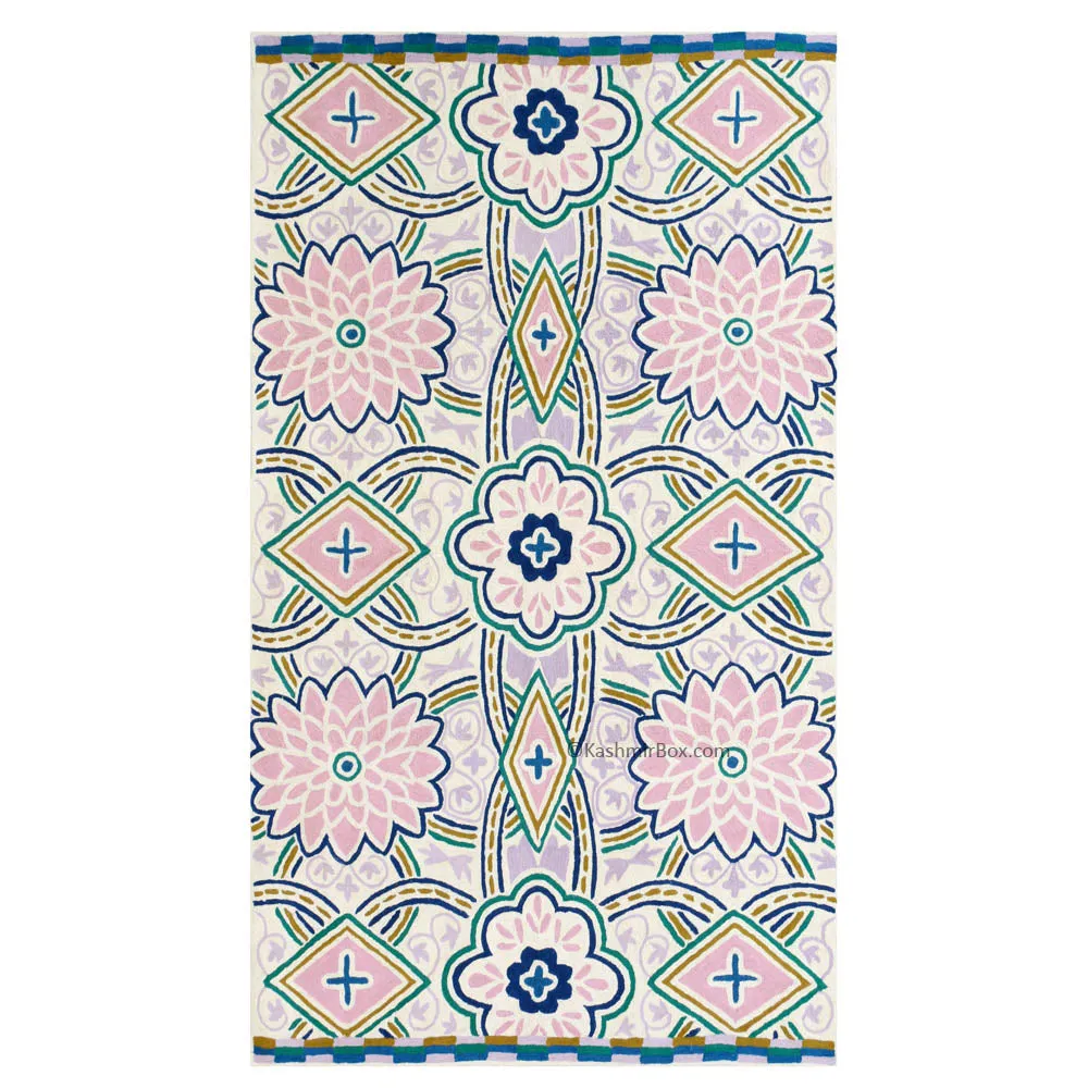 Diwan-e-Khas Floral Figures Kashmiri Rug