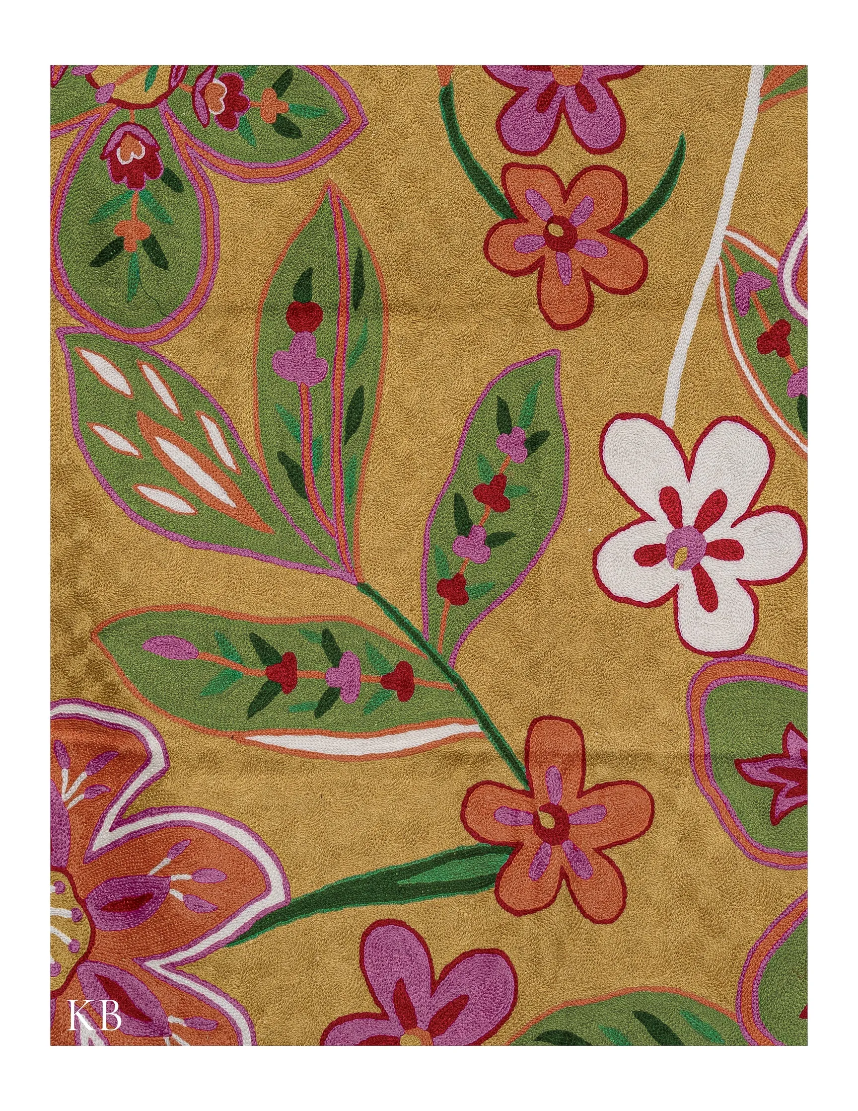 Premium Spring Blossom Diwan-e-Khas Handmade Kashmiri Area Rug