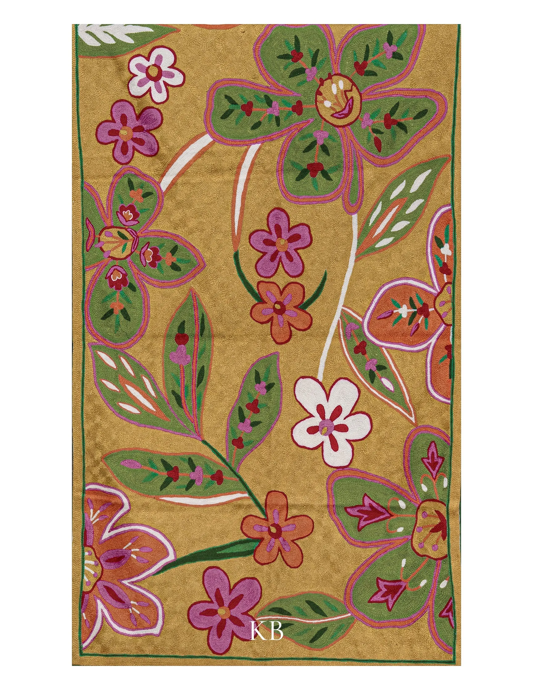 Premium Spring Blossom Diwan-e-Khas Handmade Kashmiri Area Rug