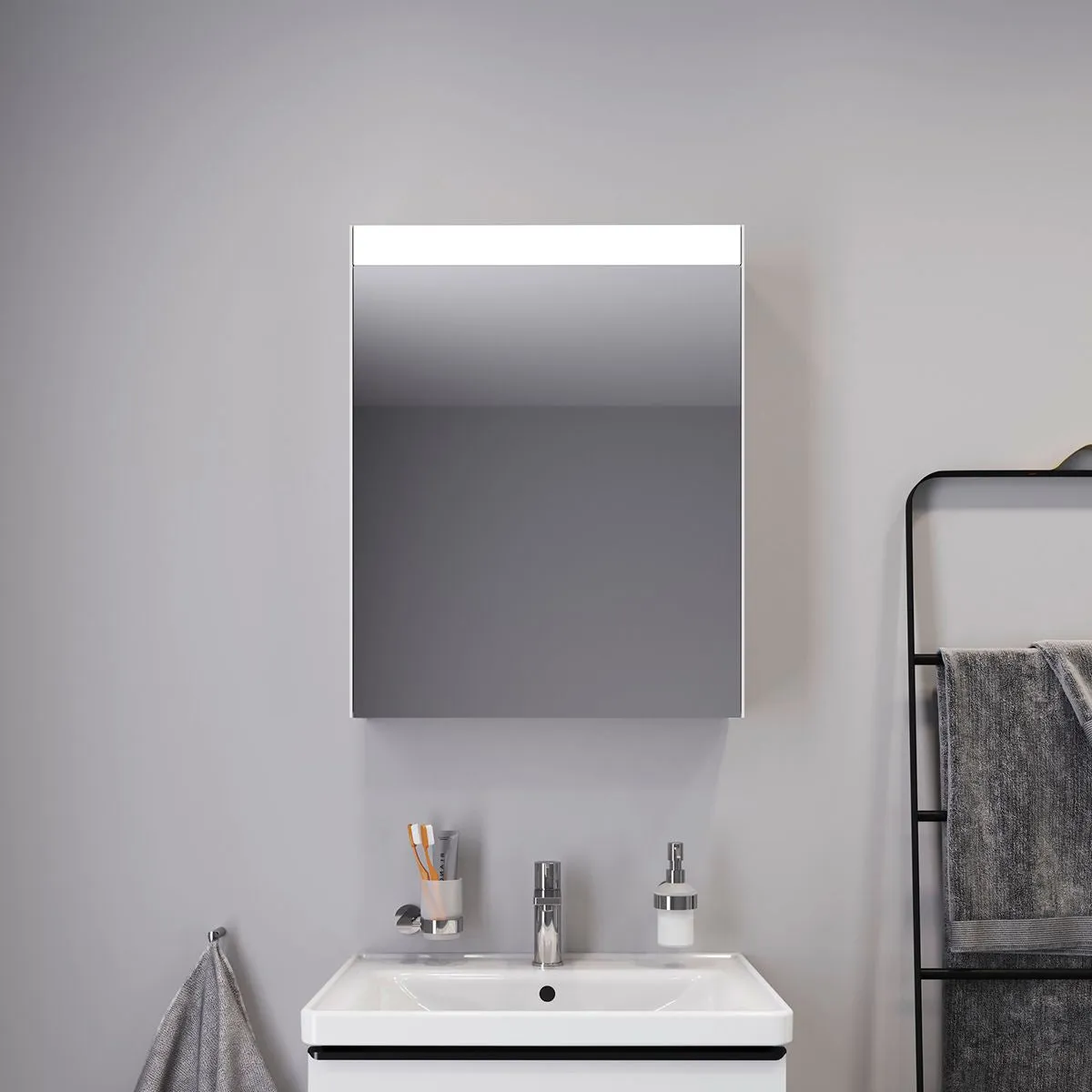 Duravit Better Single Door Mirror Cabinet with LED Lighting - LM7830L00003