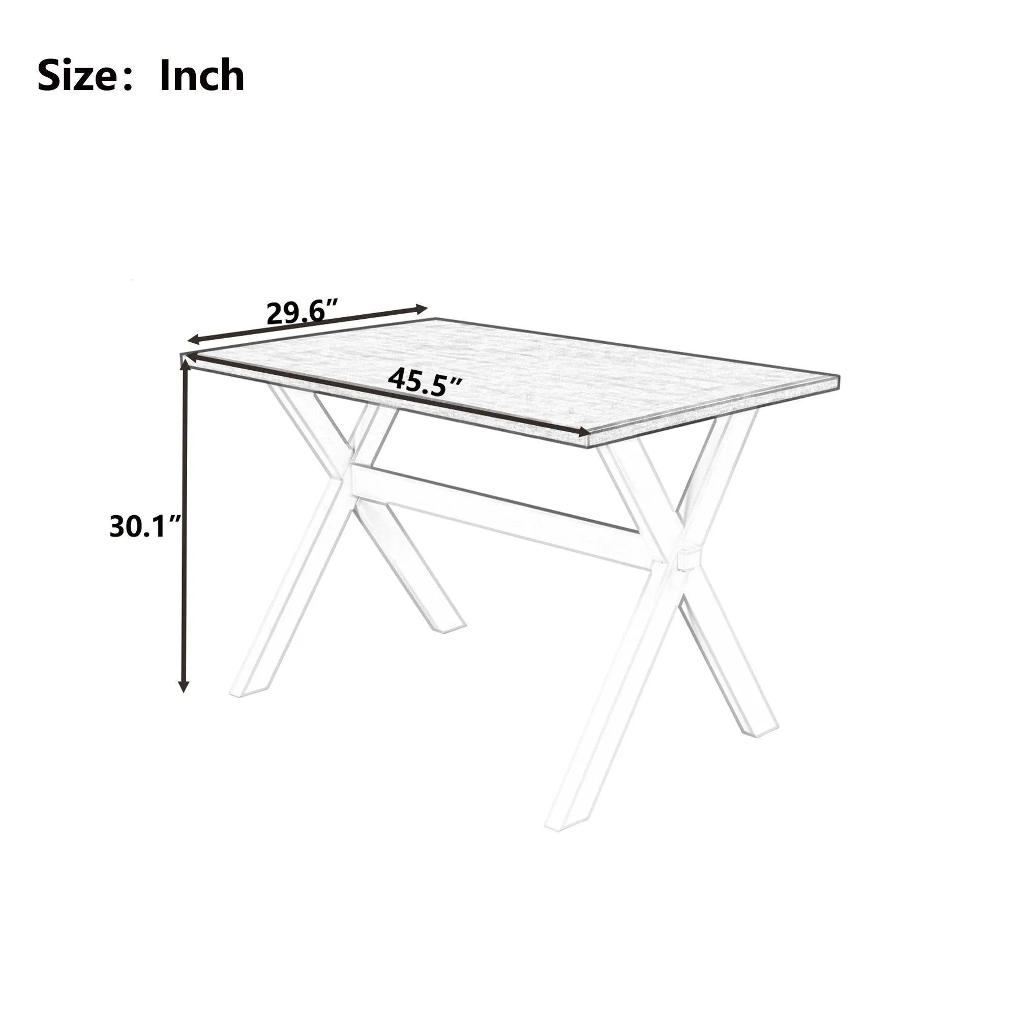 Farmhouse Rustic Wood Kitchen Dining Table with X-shape Legs, Gray Green