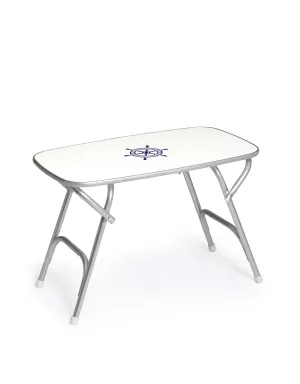 Folding Aluminum and Melamine Top Boat Table 50.5 x 89 x 61 cm-M250