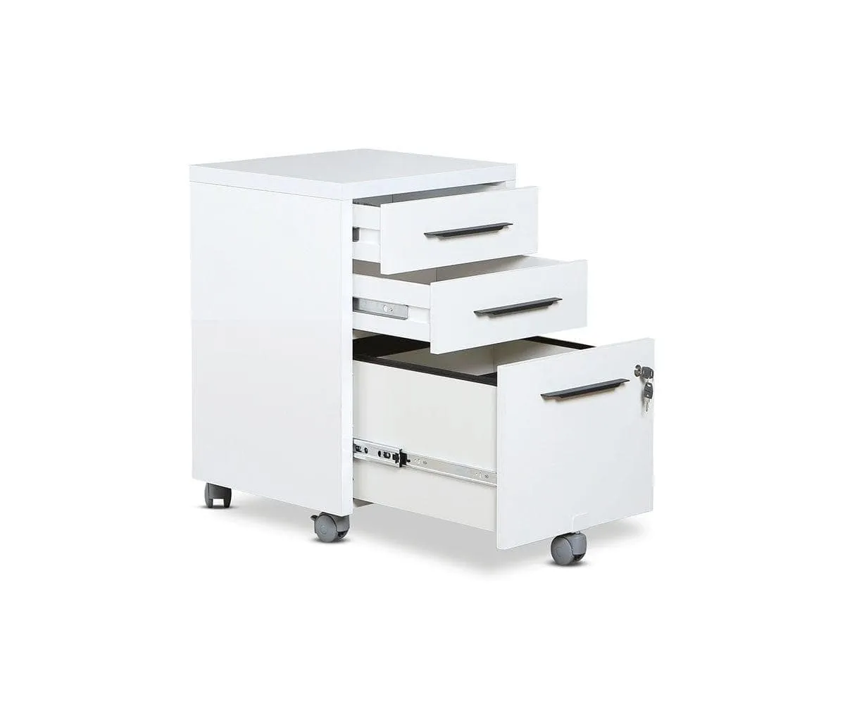 Gammel Mobile File Pedestal - White