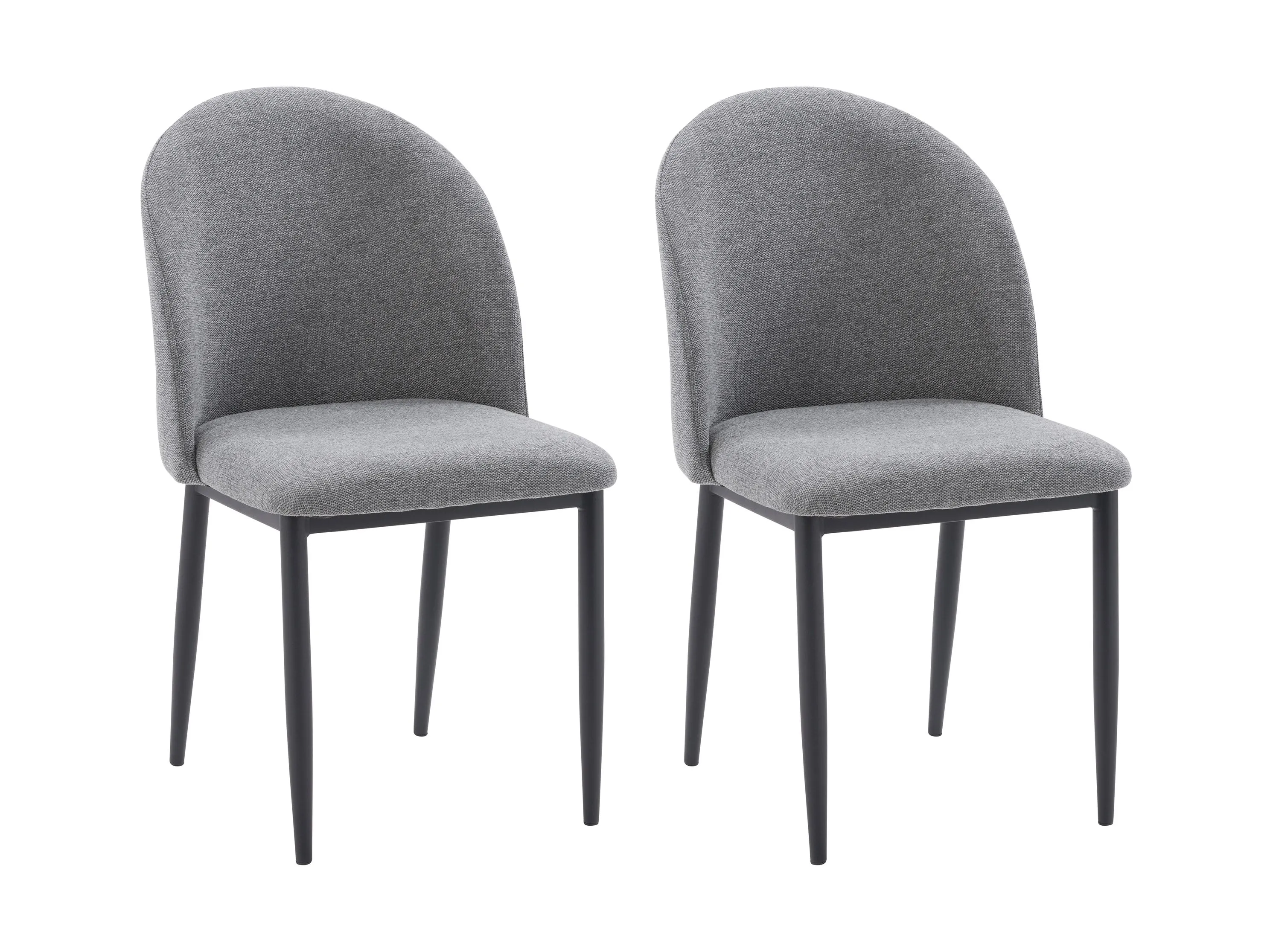 Grey Curved Dining Chairs, Set of 2