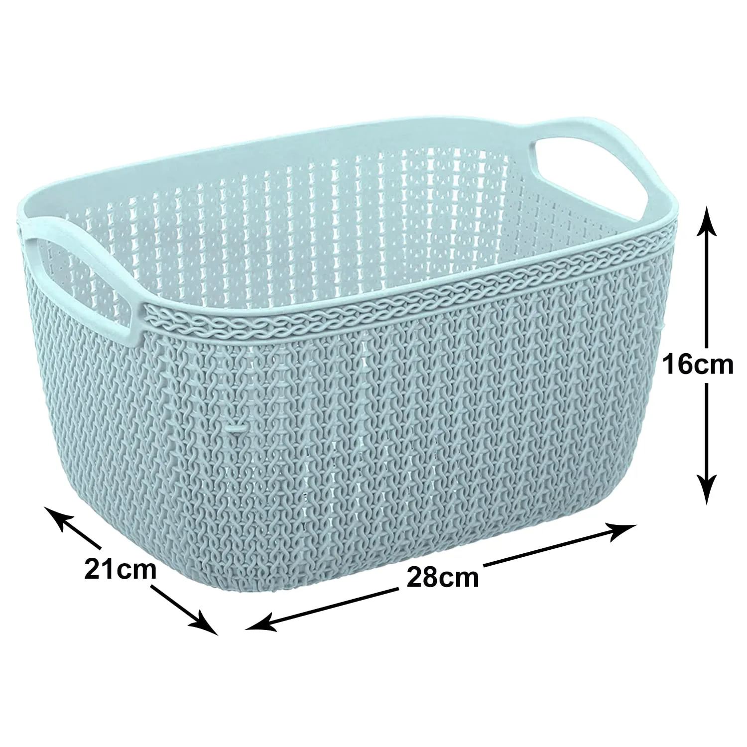 Heart Home Q-6 Multiuses Designer Unbreakable Plastic Storage Basket/Organizer/Bin For Home, Kitchen, Bathroom, Office Use (Blue)-50HH01665