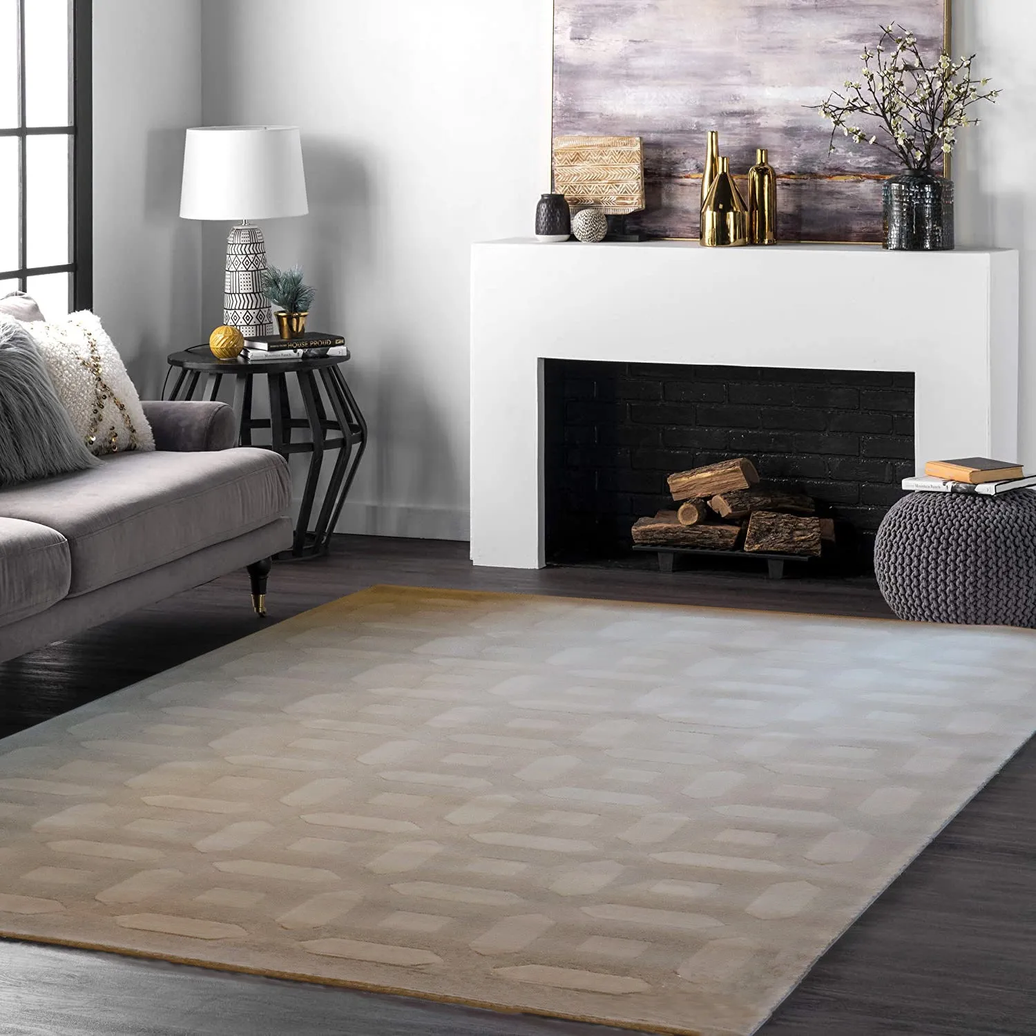 Hesta Soft Touch Patterned Rug-Grey-Small