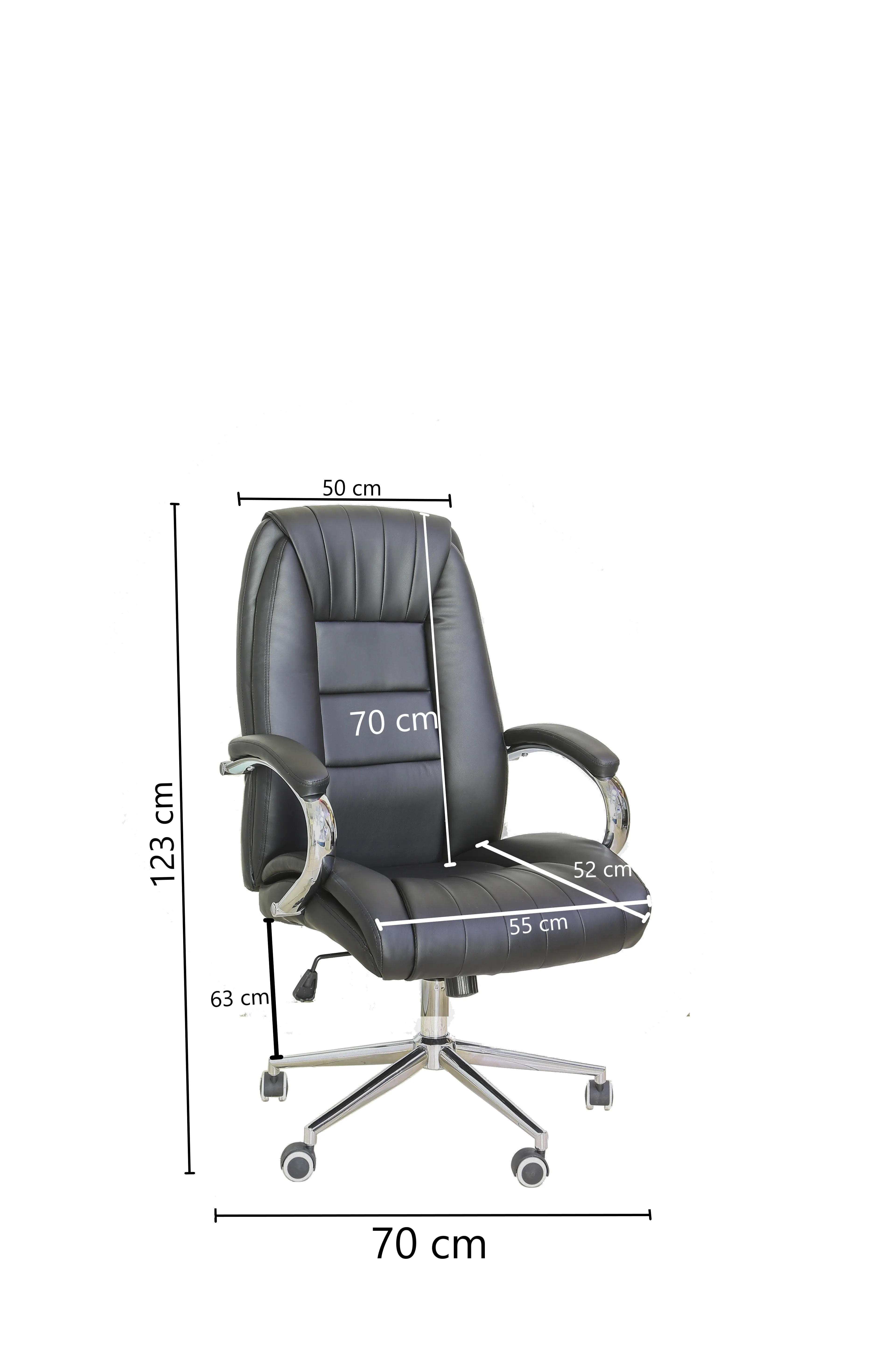 High Back Office Chair Ergonomic Modern Home Computer Chair 360° Swivel Pu Leather Office Chair Executive Chair Black 7885H