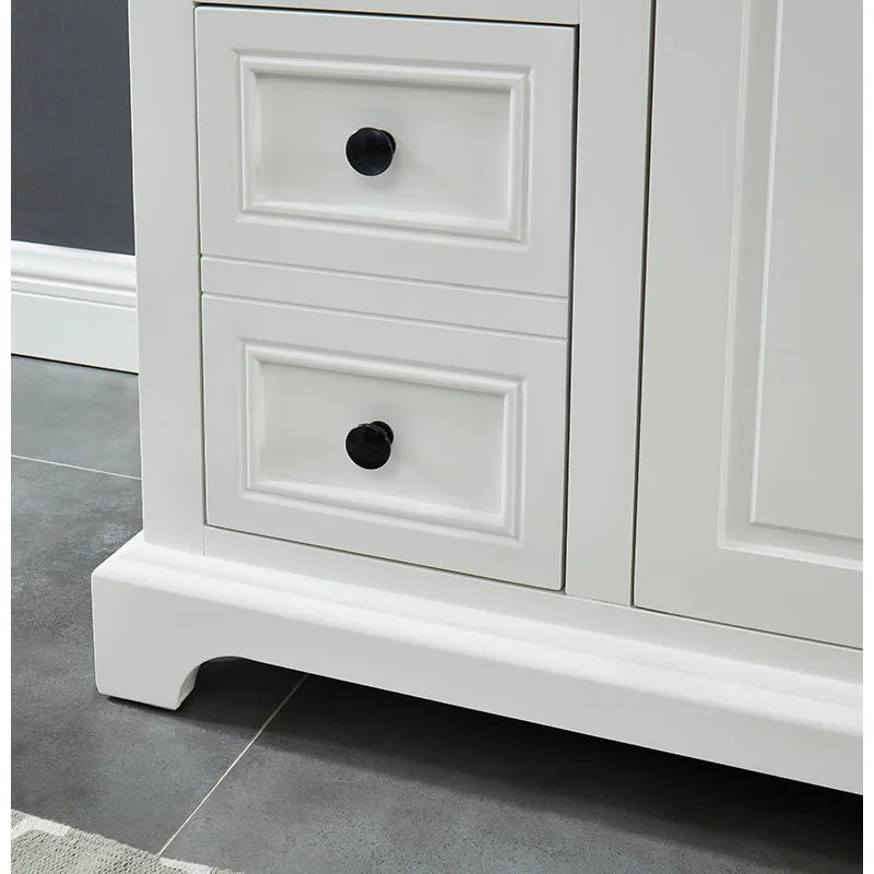 Hillsdale Dove White Freestanding Vanity Cabinet with Single Basin Integrated Sink and Countertop - Two Doors, Six Drawers (49" x 34.5" x 22")