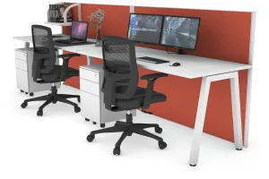 Horizon Quadro 2 Person Run A Legs Office Workstation [1200L x 700W]