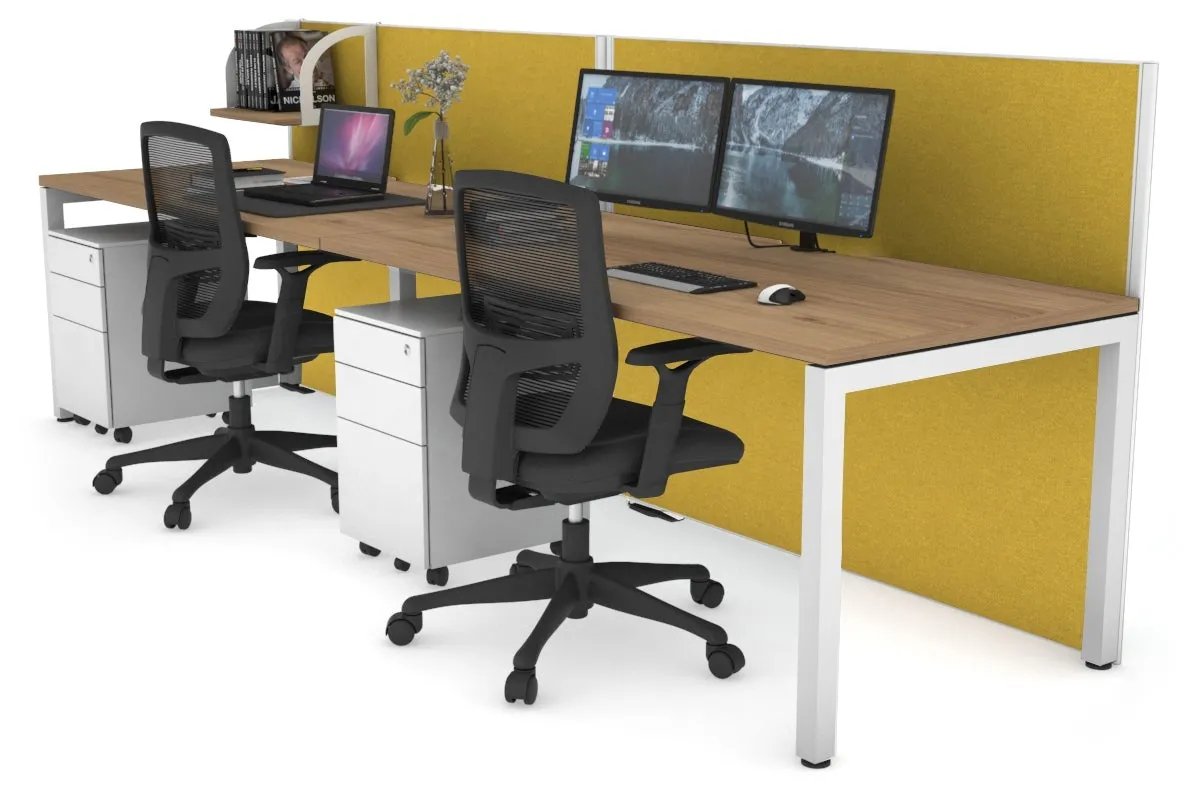 Horizon Quadro 2 Person Run Square Legs Office Workstation [1800L x 800W with Cable Scallop]