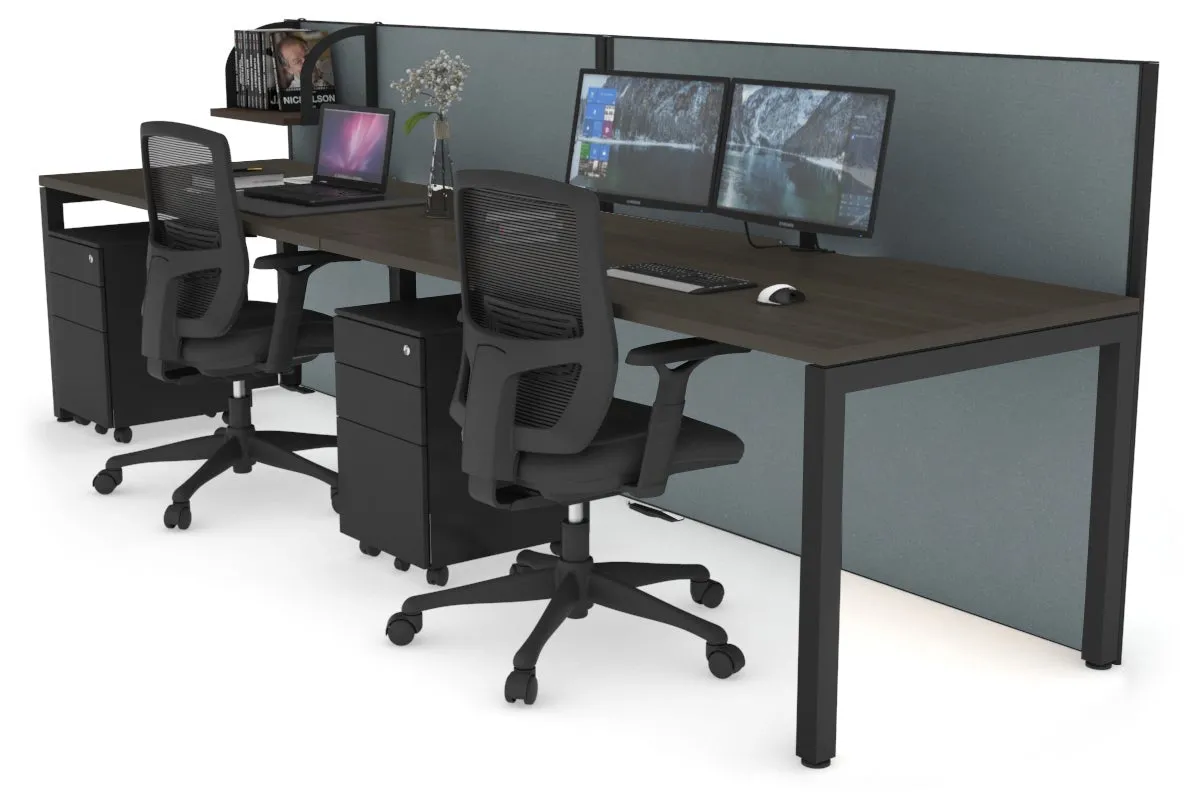 Horizon Quadro 2 Person Run Square Legs Office Workstation [1800L x 800W with Cable Scallop]