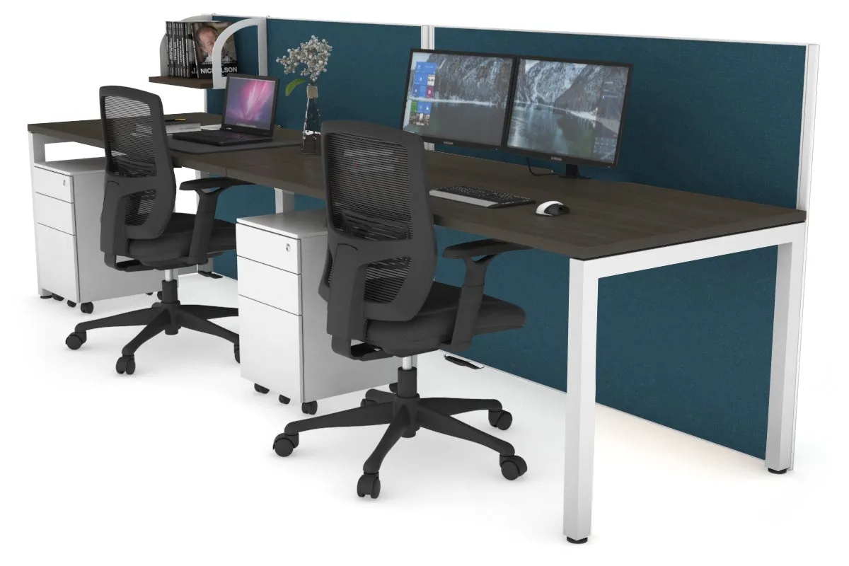 Horizon Quadro 2 Person Run Square Legs Office Workstation [1800L x 800W with Cable Scallop]