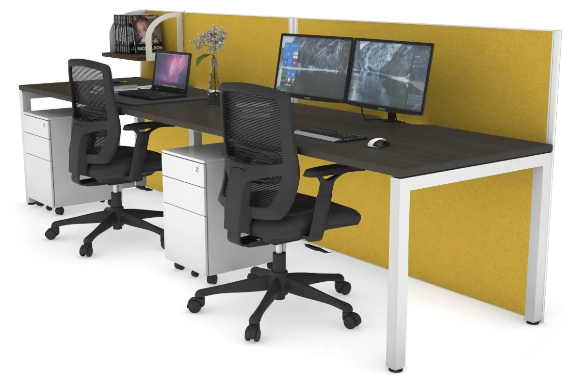 Horizon Quadro 2 Person Run Square Legs Office Workstation [1800L x 800W with Cable Scallop]