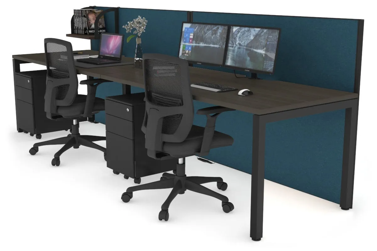 Horizon Quadro 2 Person Run Square Legs Office Workstation [1800L x 800W with Cable Scallop]