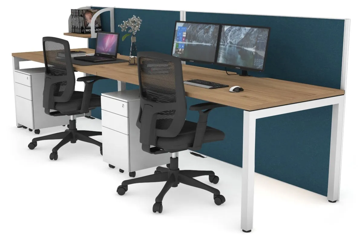 Horizon Quadro 2 Person Run Square Legs Office Workstation [1800L x 800W with Cable Scallop]