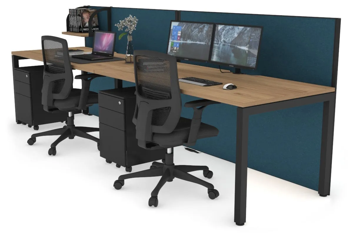 Horizon Quadro 2 Person Run Square Legs Office Workstation [1800L x 800W with Cable Scallop]