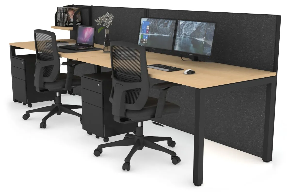 Horizon Quadro 2 Person Run Square Legs Office Workstation [1800L x 800W with Cable Scallop]